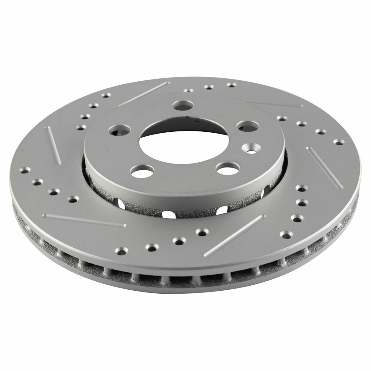 Performance Brake Rotor Drilled & Slotted Coated Rear Pair For Audi Volkswagen