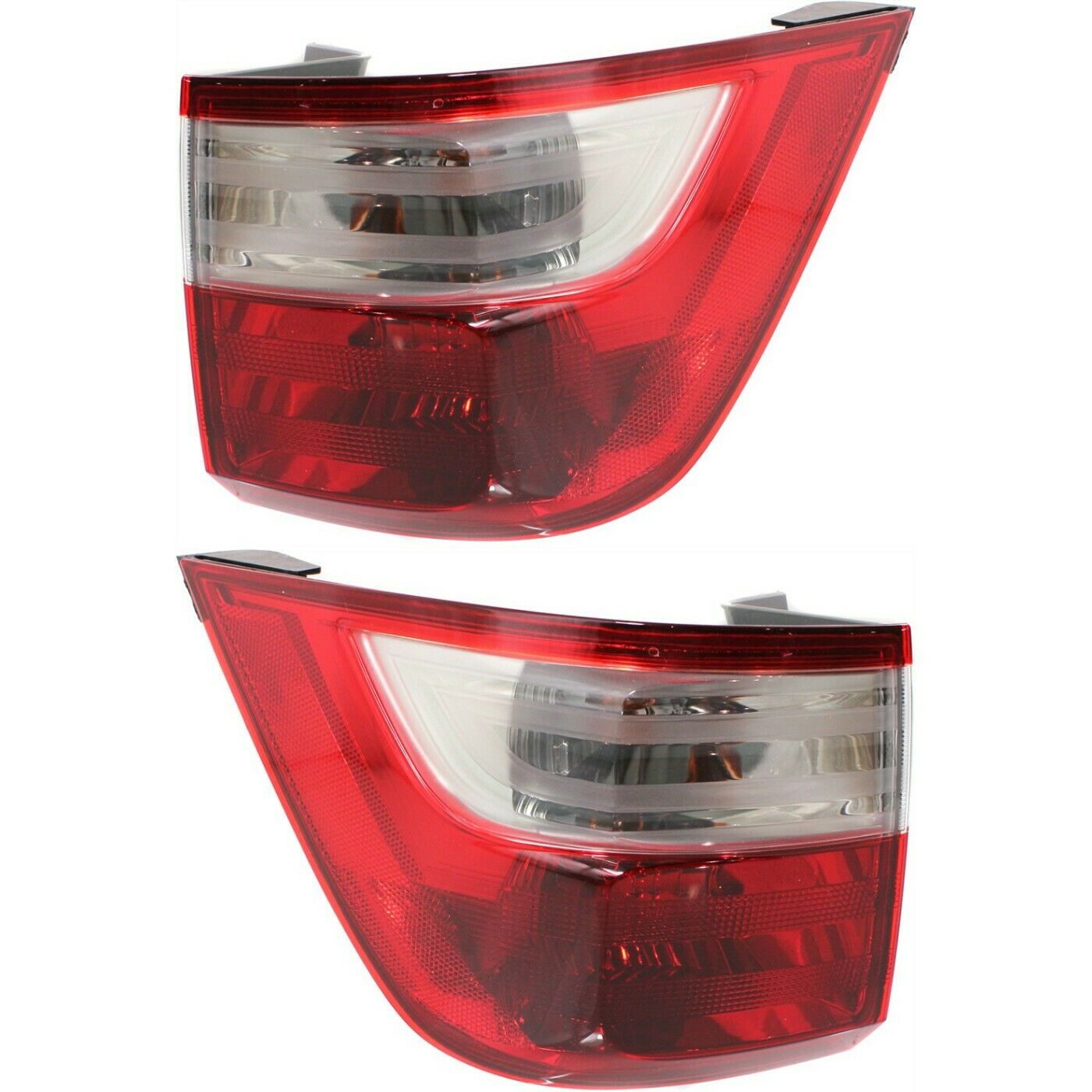 Halogen Tail Light Set For Honda 2011-2013 Odyssey Outer Clear/Red W/ Bulbs 2Pcs