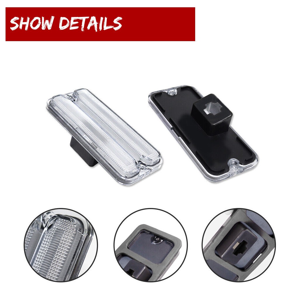 4x Clear Lens Front + Rear Side Marker Light Lamp