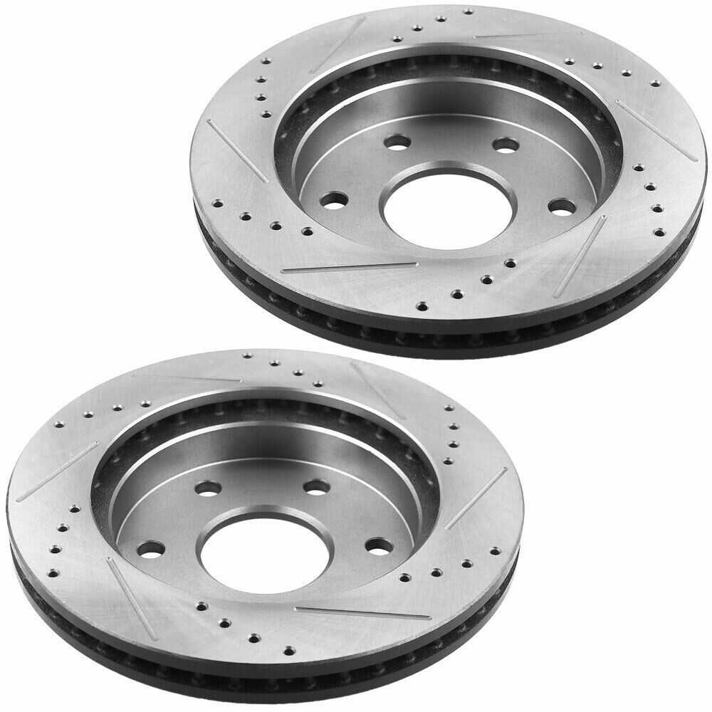 For 00-06 GMC Yukon Sport Utility 305Mm Front Drilled Slot Rotors + Brake Pads