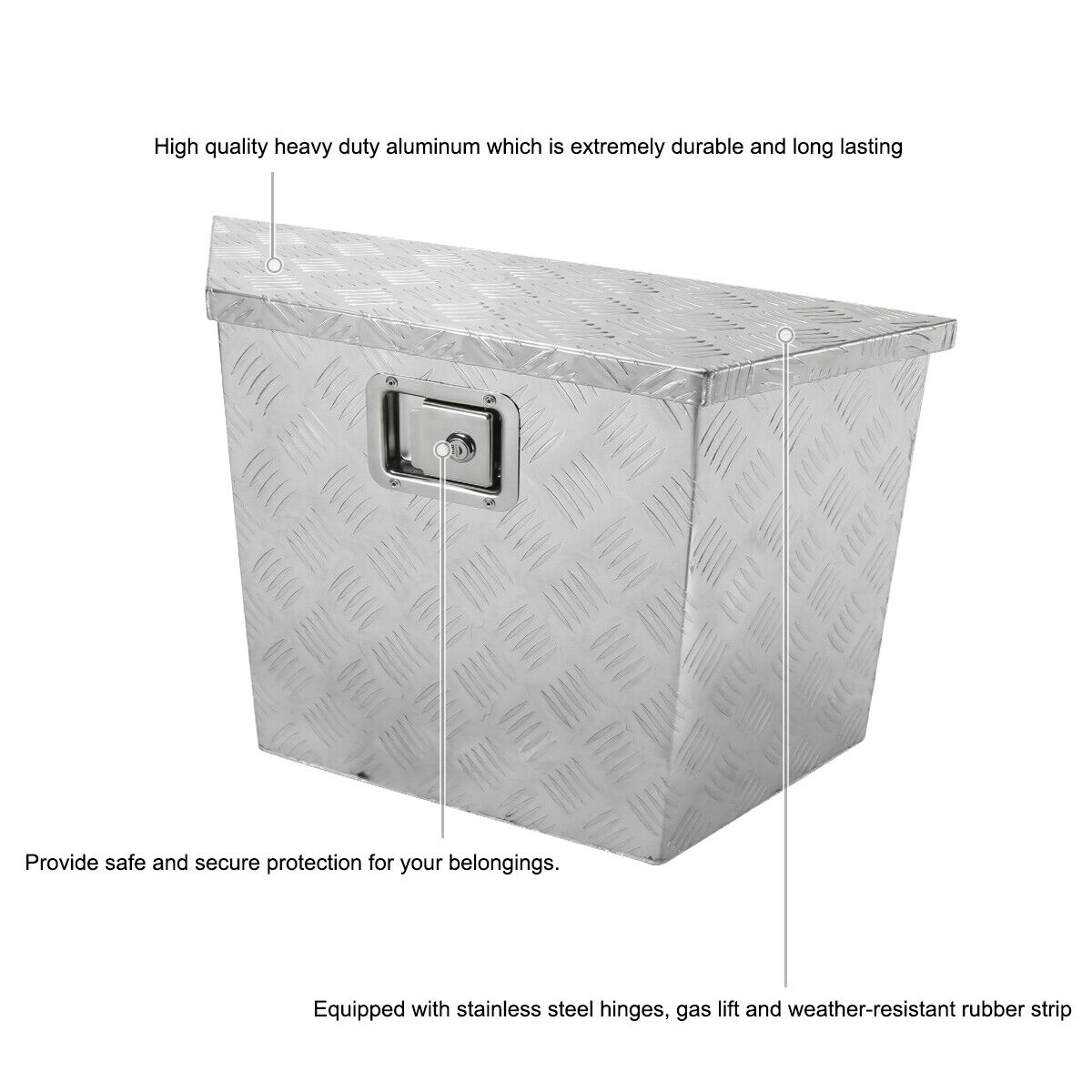 Tool Box 28"/15" Heavy Duty Aluminum Truck Pickup Trailer Storage+Lock+Keys