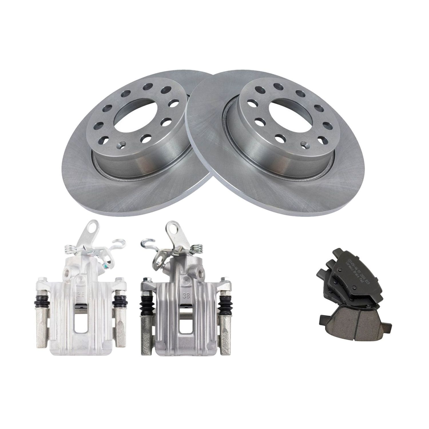 For 13-14 Passat Wolfsburg Edition Rear Brake Calipers Ceramic Pads & Rotors