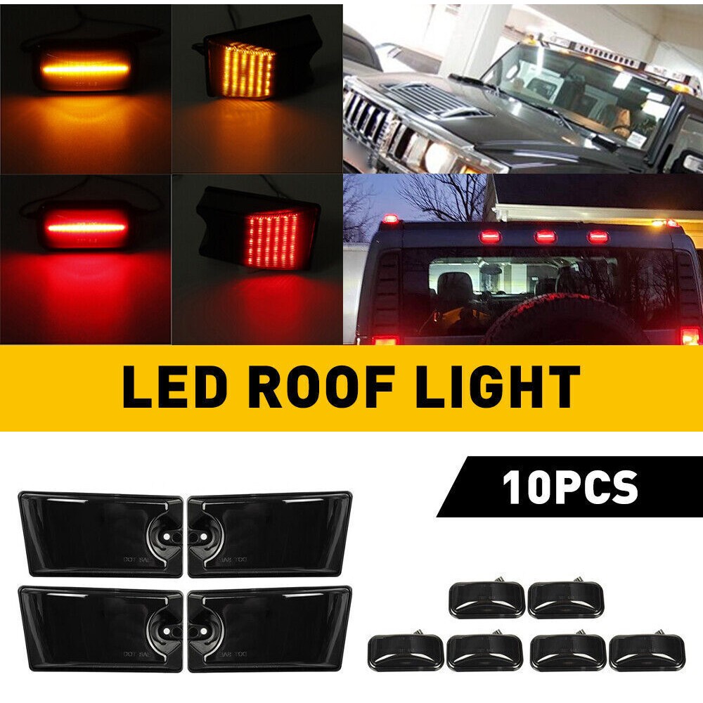 10PCS LED Cab Roof Light Marker Roof Top Lamps Smoke SUT