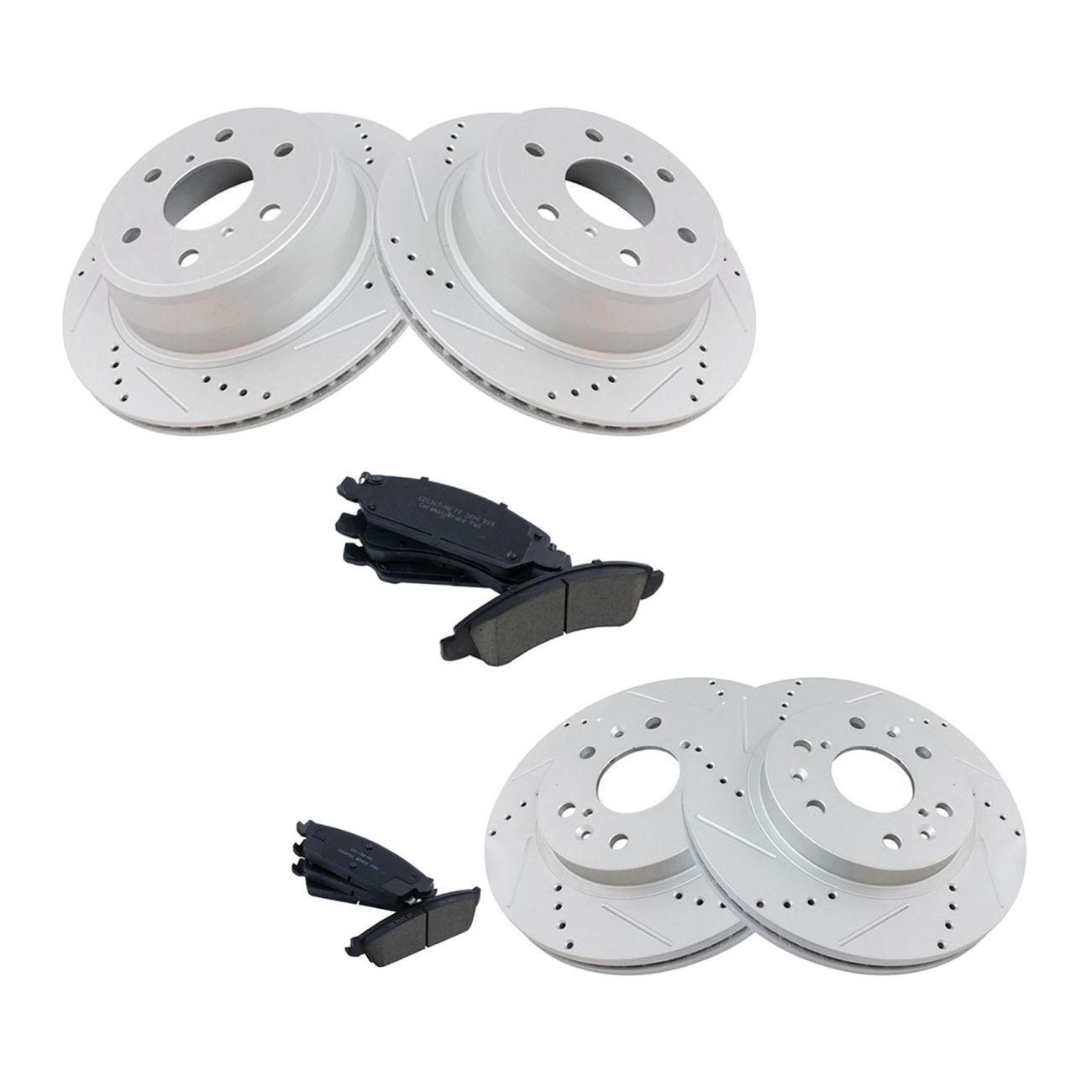 Front & Rear Performance Rotor & Ceramic Brake Pad Kit W/Chemicals