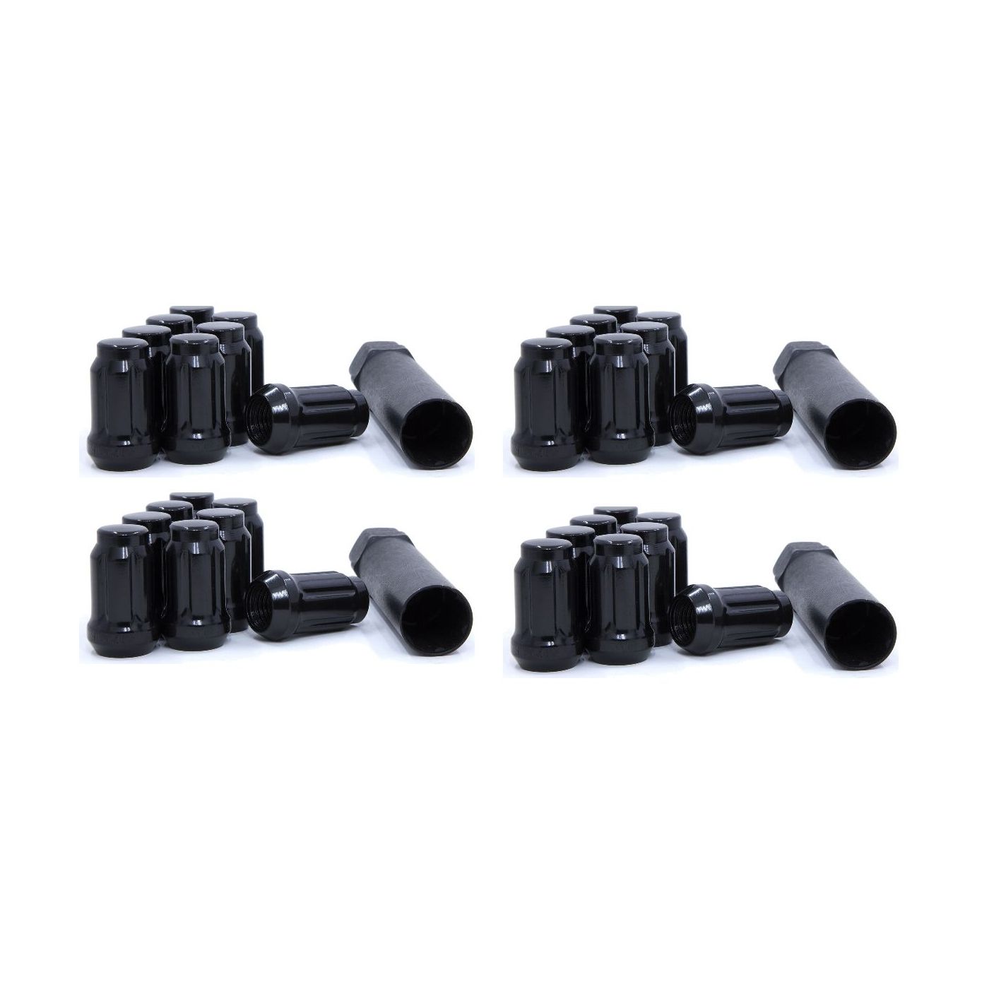 4 Sets Of - Lug Wheel Nuts Tuner Spline Drive Acorn 12x1.5 Black