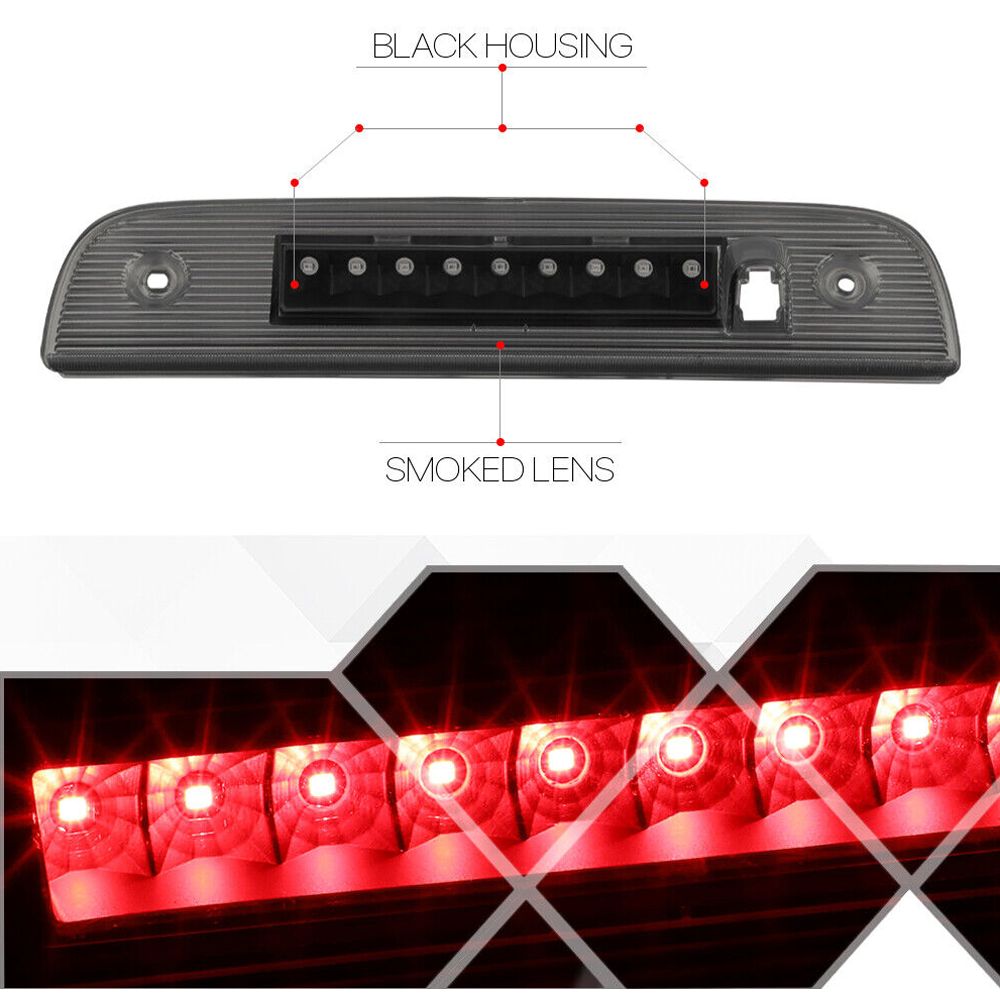 Fits 2007-2012 Dodge Nitro[Black/Smoke]Full LED Third 3rd Brake Light Tail Lamp