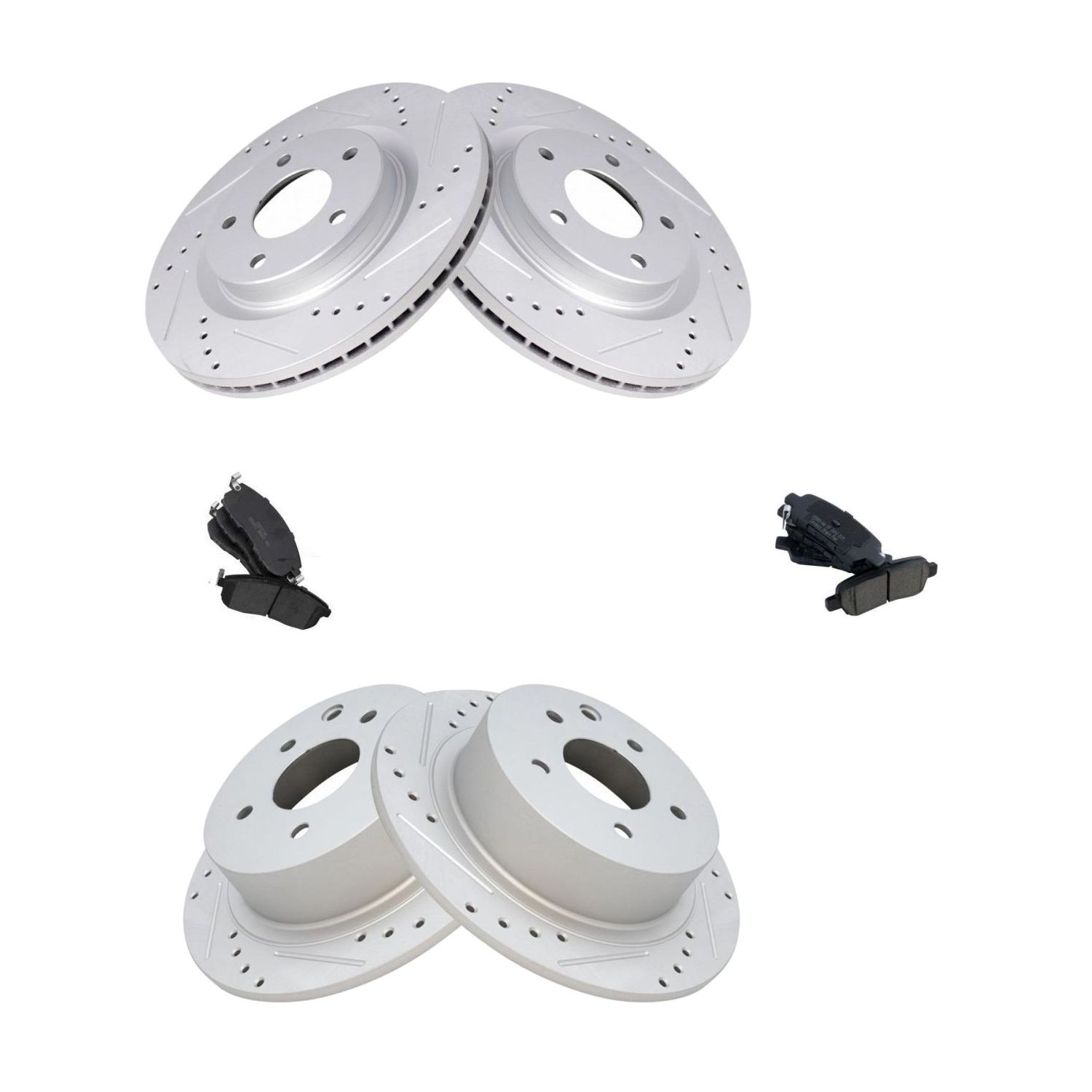 For Nissan 2011-2017 Juke Front & Rear Ceramic Brake Pad & Rotor Kit W/Fluids