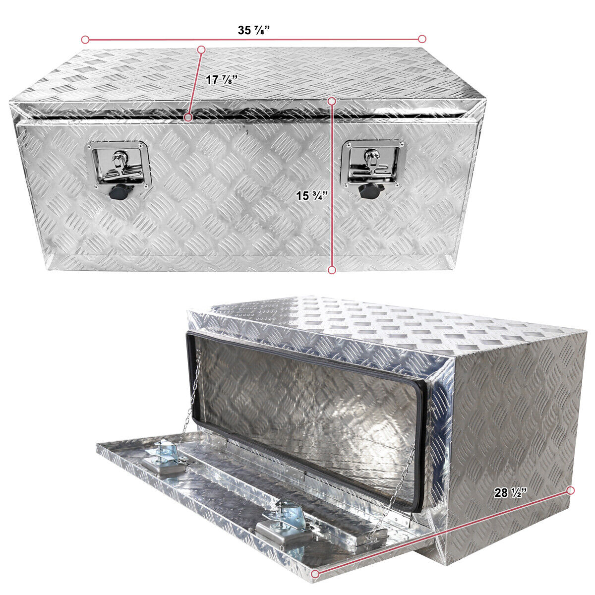 Tool Box 36" Heavy Duty Aluminum Truck Trailer Underbody Storage+Locks+Keys
