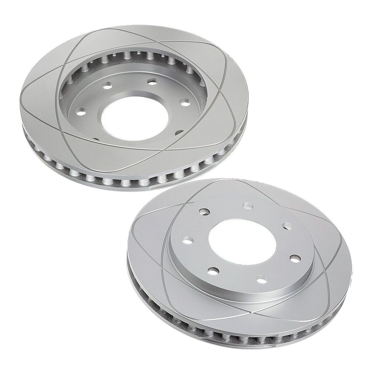 Front Slotted Disc Brake Rotors Fits 4WD