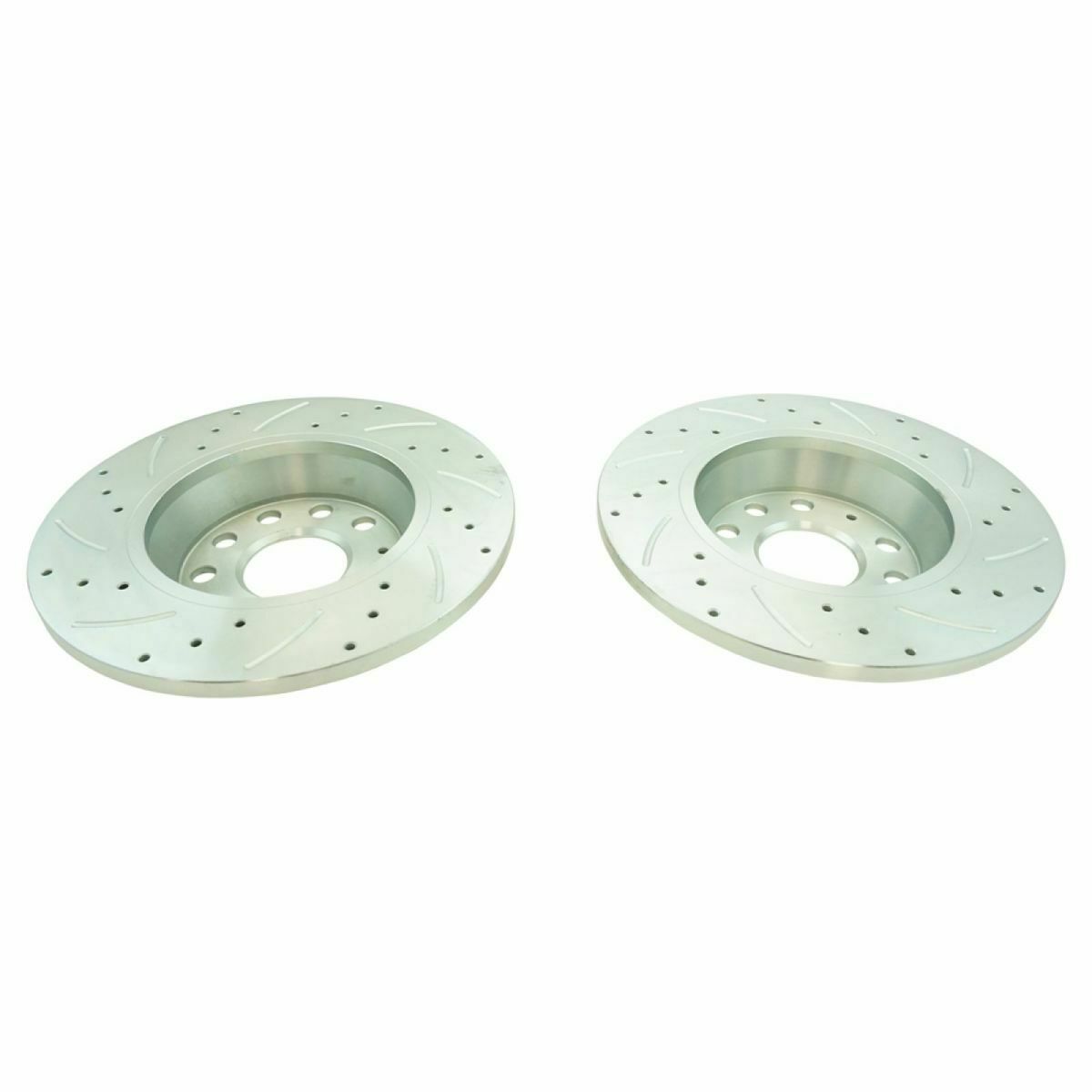 Brake Rotor Drilled Slotted & Metallic Pad Front & Rear Kit For Audi VW