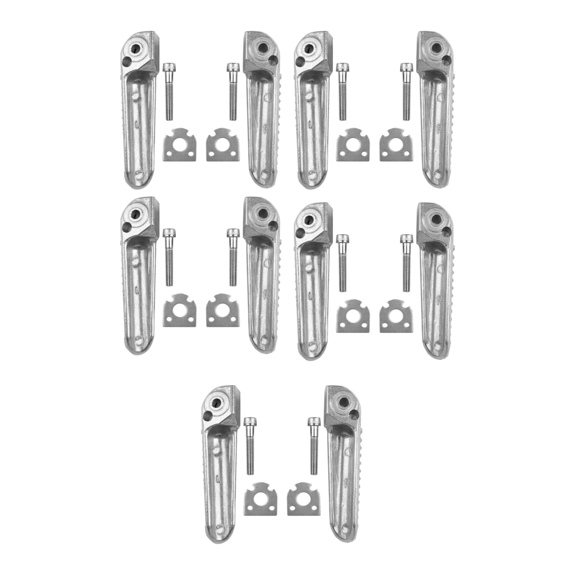5 Sets Of - Aluminum Passenger Rear Footrests Foot Pegs For YZF R1 YZF R6 YZF R6