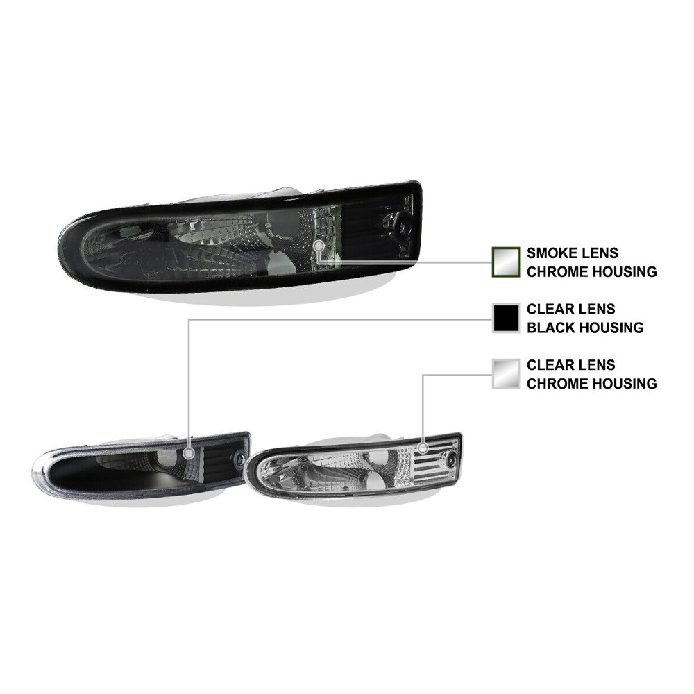 Smoke Bumper Lights Front Turn Signal Lamps