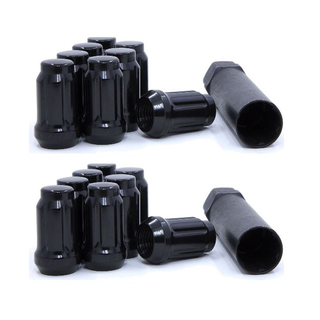2 Sets Of - Lug Wheel Nuts Tuner Spline Drive Acorn 12x1.5 Black
