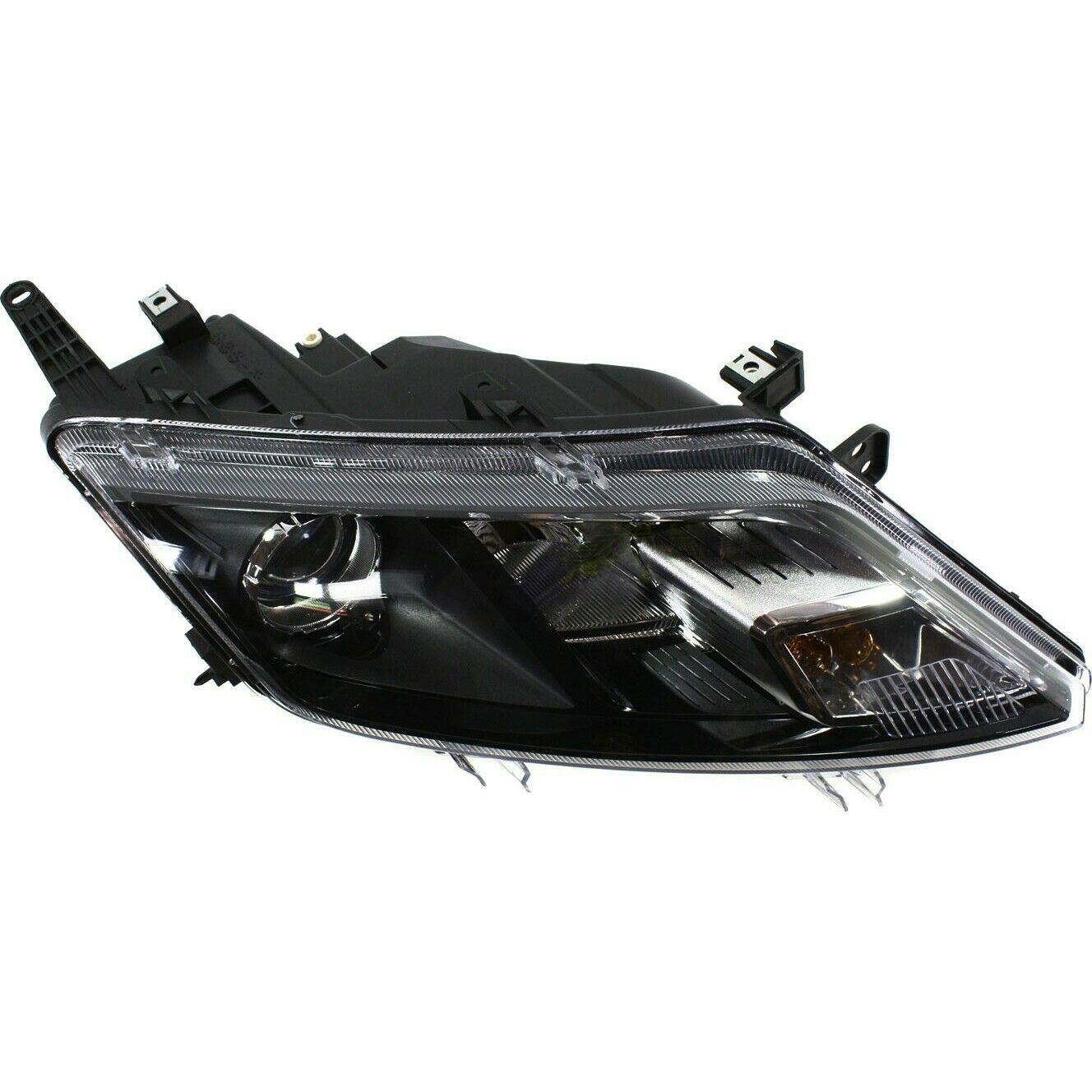 Headlight For 2010-12 Fusion Sedan Right Black Housing With Bulb