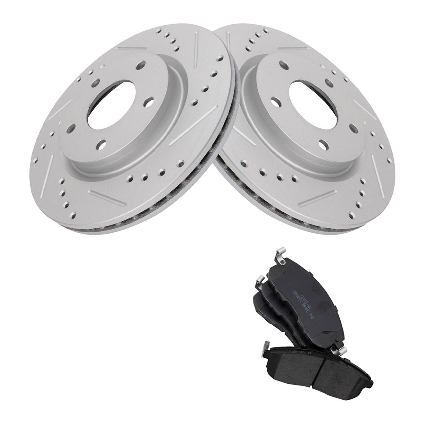 For 13-16 Sentra FE+S Sedan Front Brake Pad & Performance Rotor Kit Ceramic