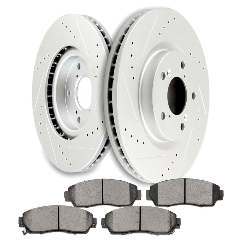 Front Brake Discs Rotors And Ceramic Pads For Honda 2011-2014 Odyssey Drill Slot