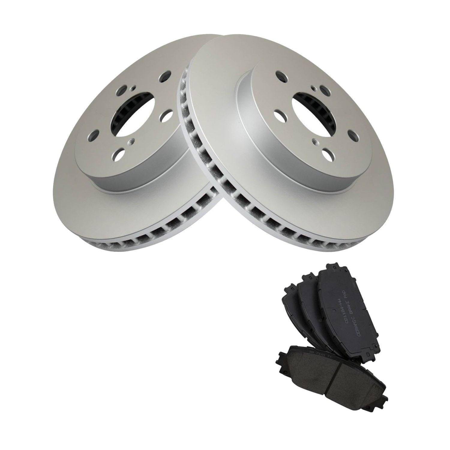 For 2019-2021 Prius LE Hatchback Front Ceramic Brake Pad & Coated Rotor Kit W/