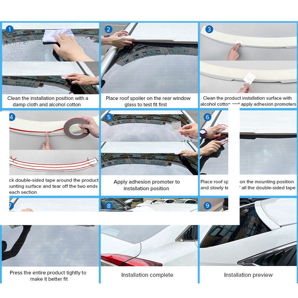 For 97-03 BMW E39 5-Series M5 Sedan Unpainted ABS Rear Roof Spoiler Wing