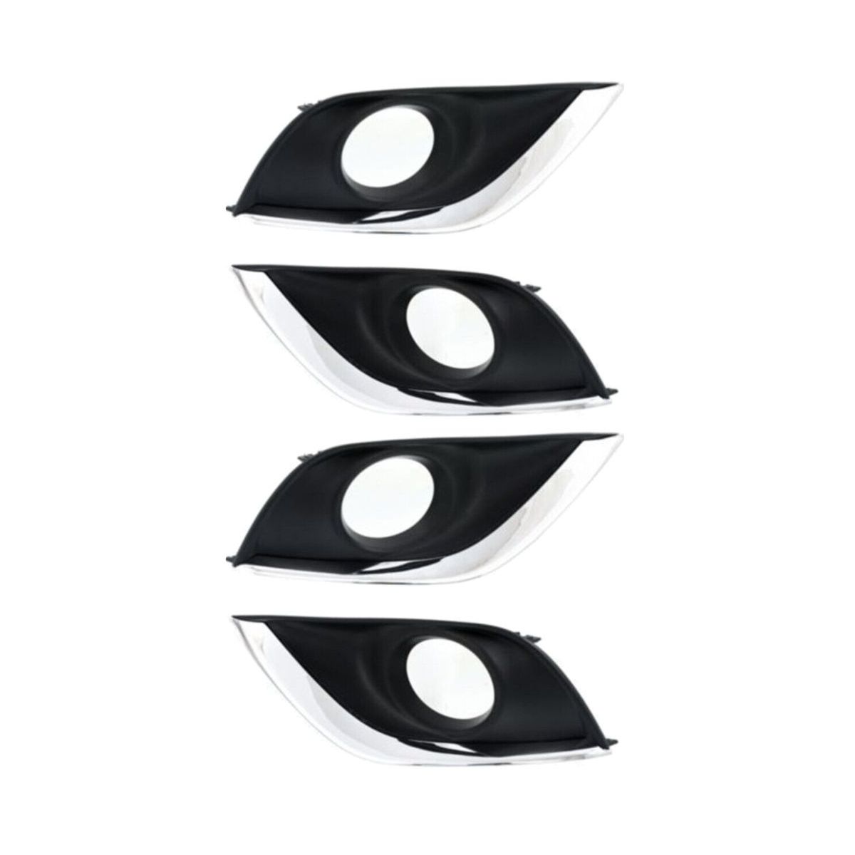 2 Sets Of - Fog Light Trim Set For Nissan 2015-2018 Versa Left & Right Chrome Plastic