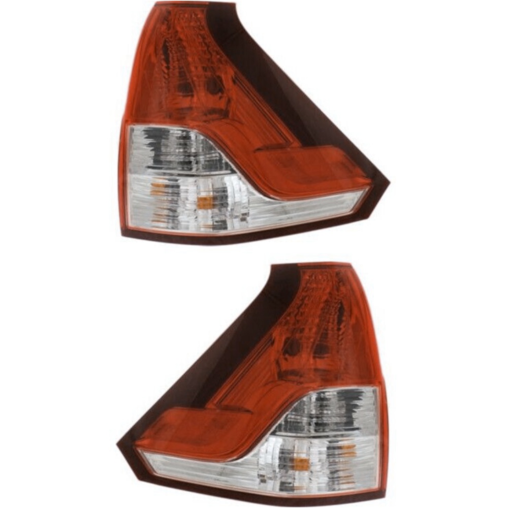 Halogen Tail Light Set For 12-14 CR-V Lower Clear/Red W/ Bulbs 2Pcs