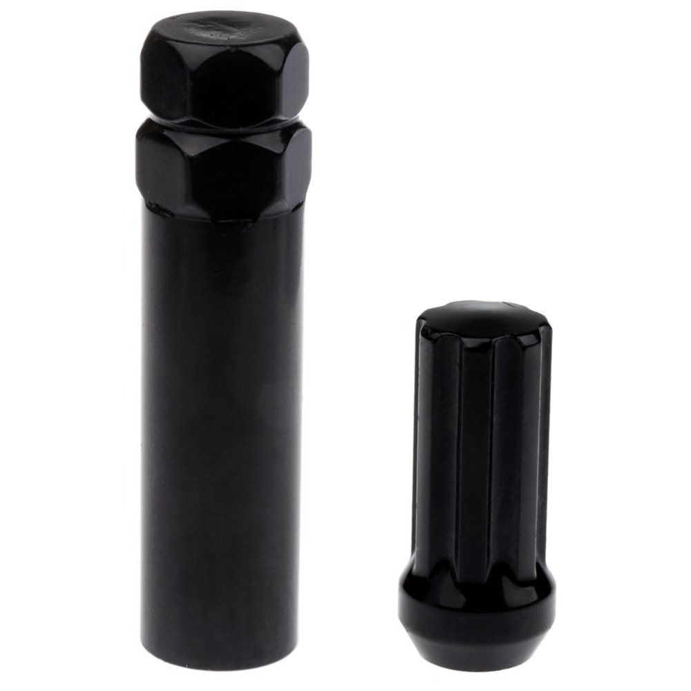24 Black M14x2 +2 Keys Spline Drive Close End Lug Nuts For Ford Lincoln