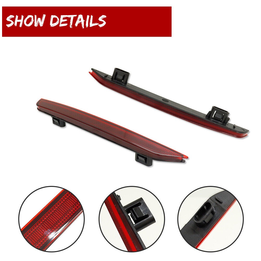 3 Sets Of - Red Lens Rear Bumper Reflector Marker Left & Right