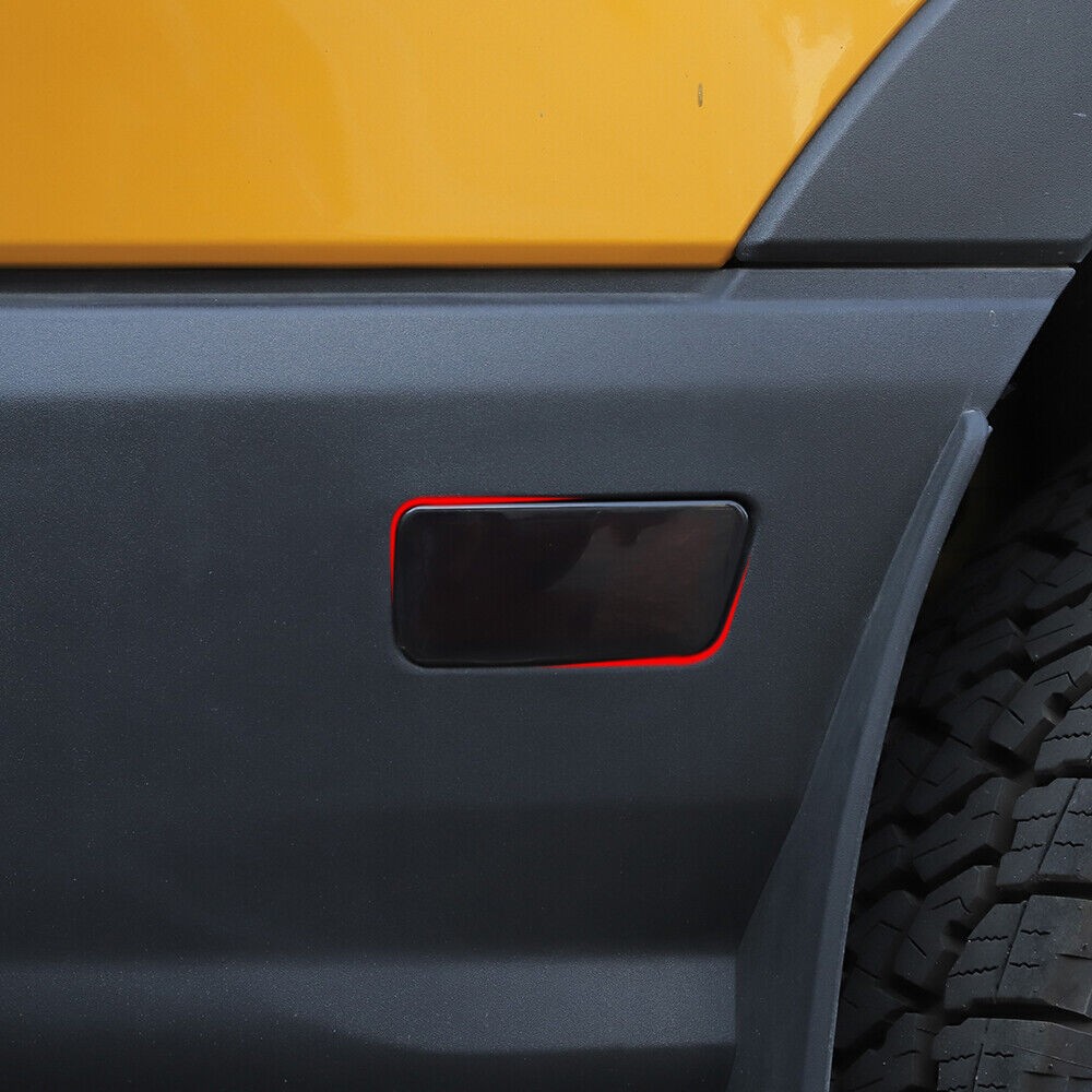 4x Smoked Black Front Rear Side Wheel Eyebrow Light Cover Bronco Sport