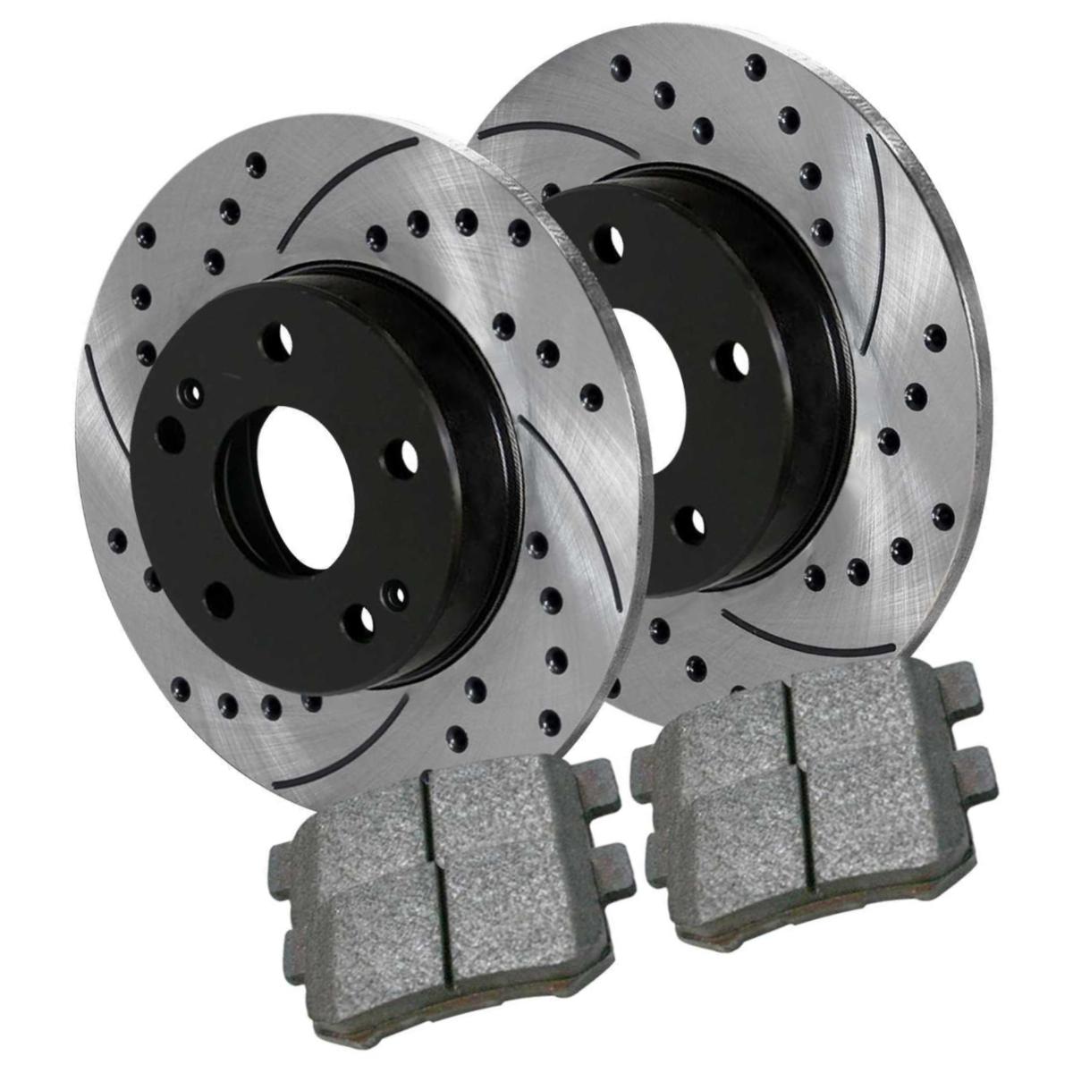 For 1998-1999 2002 Honda Accord Rear Drilled Slotted Rotors And Ceramic Pads