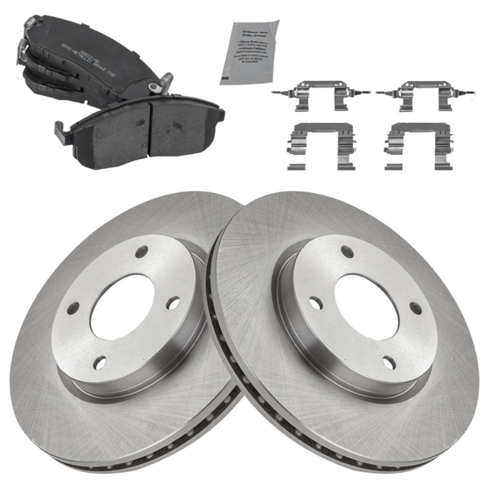Front Posi Semi Metallic Disc Brake Pad & Rotor Kit For Cube Sentra Versa