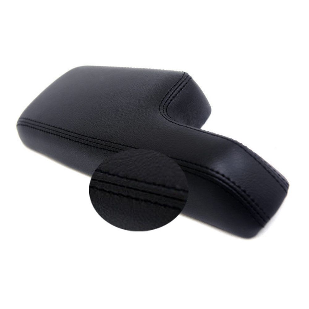 Center Console Armrest Leather Synthetic Cover For 2015-2019 Fit Hatchback Black