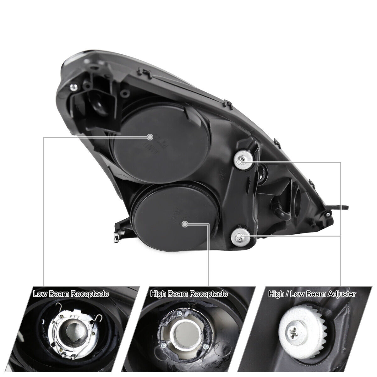 Black Smoke Projector Headlights +R