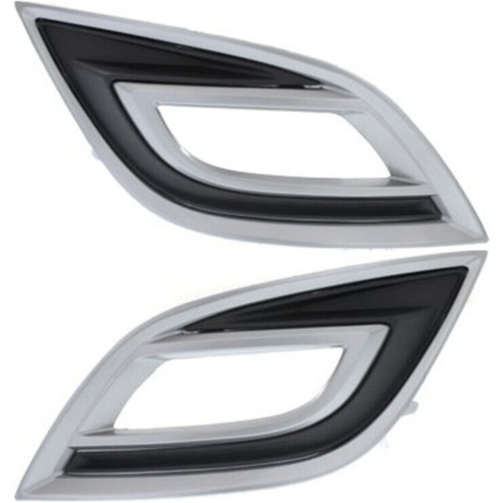 Fog Light Trim Set For 2010-2012 CX-9 Left & Right Black Plastic 2Pc