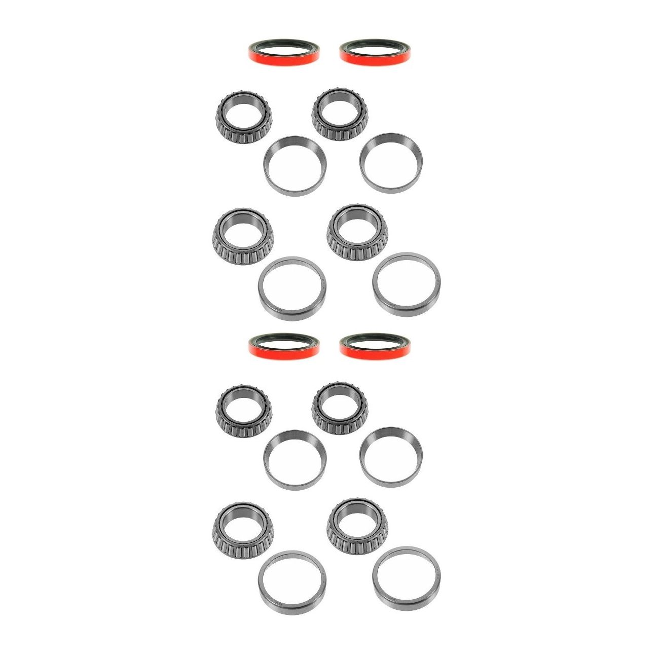 2 Sets Of - Front Wheel Bearing Race Seal Kit Set Inner & Outer For Acura Honda Isuzu
