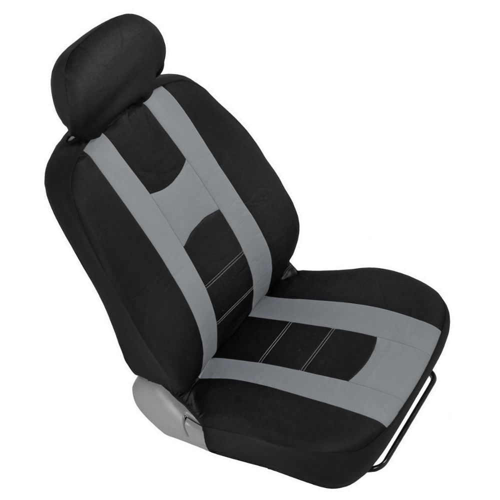 Gray Black Striped Car Seat Covers Auto Interior For 99-00 328i Base Mesh Cloth