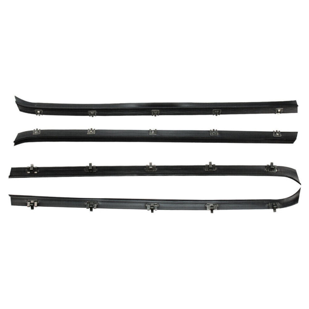 2 Sets Of - Front Door Window Run Sweep Felts Weatherstrip Seals Kit Set For Chevy
