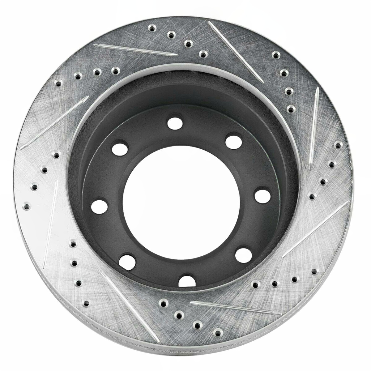 2 Sets Of - Front Drilled Slotted Brake Rotors Black For Chevrolet Express 2500 6.6L