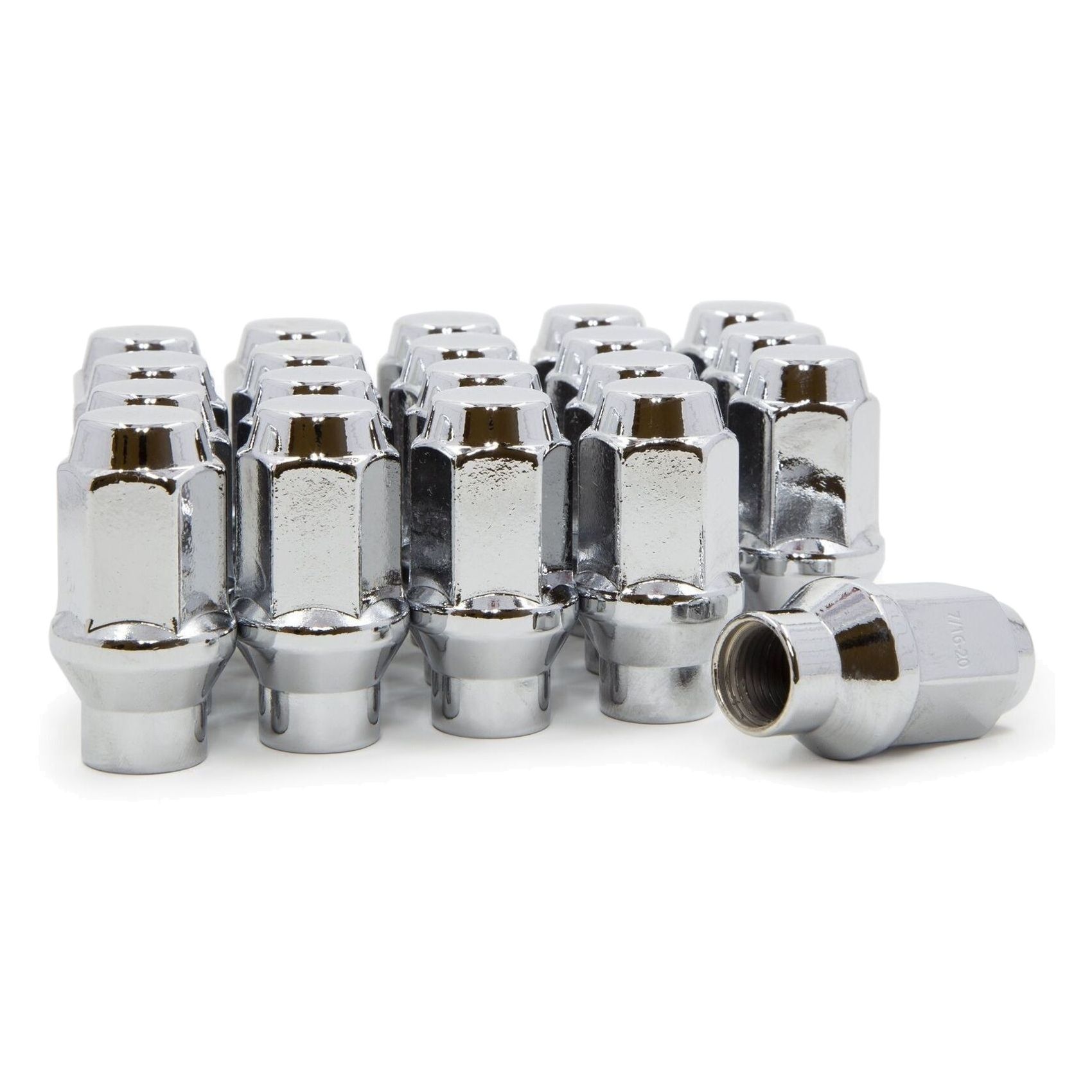 20 Pack Chrome ET Style Lug Nuts 1/2-20 Bulge Acorn 3/4" Hex