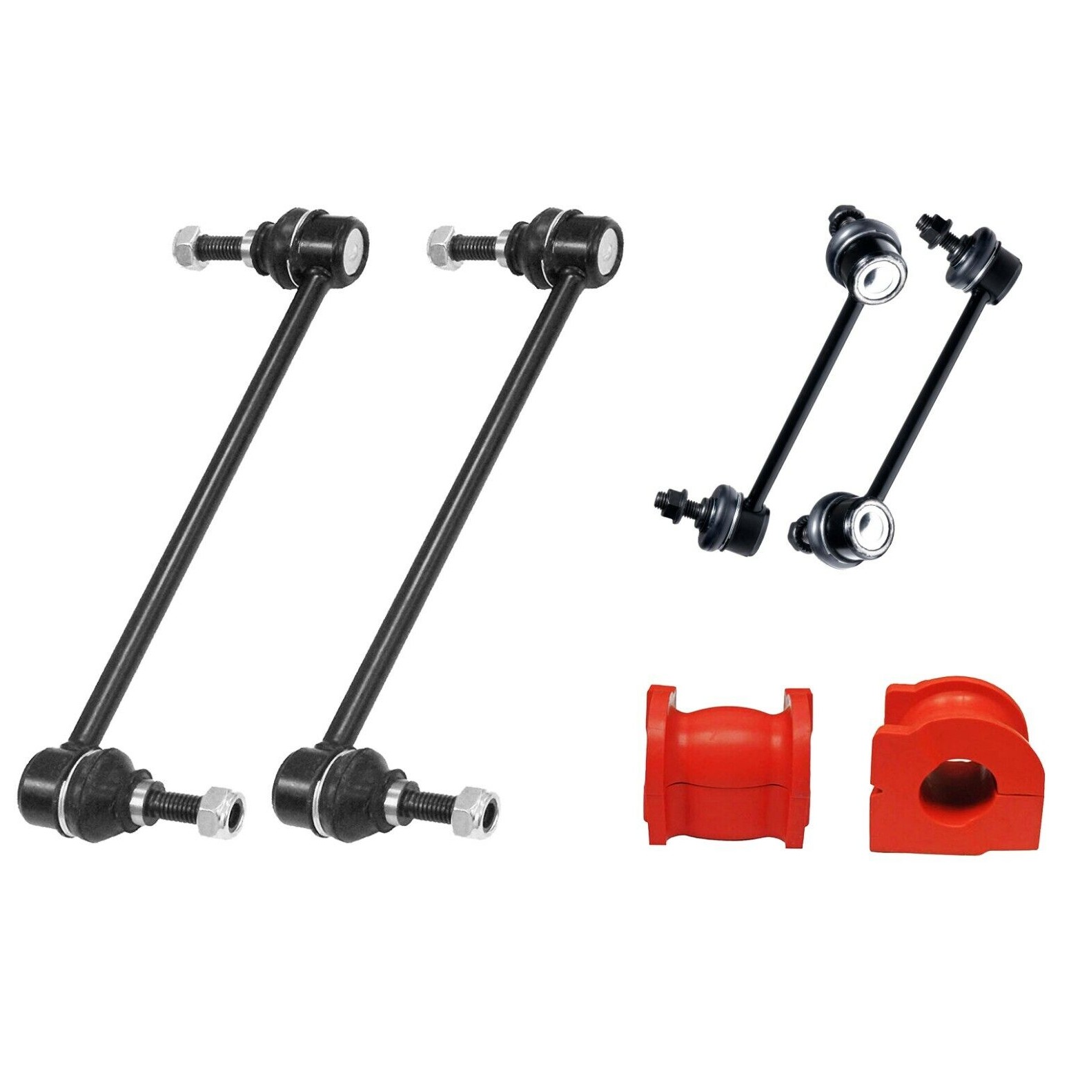 6PC Front Rear Sway Bar Links + Front Bushings