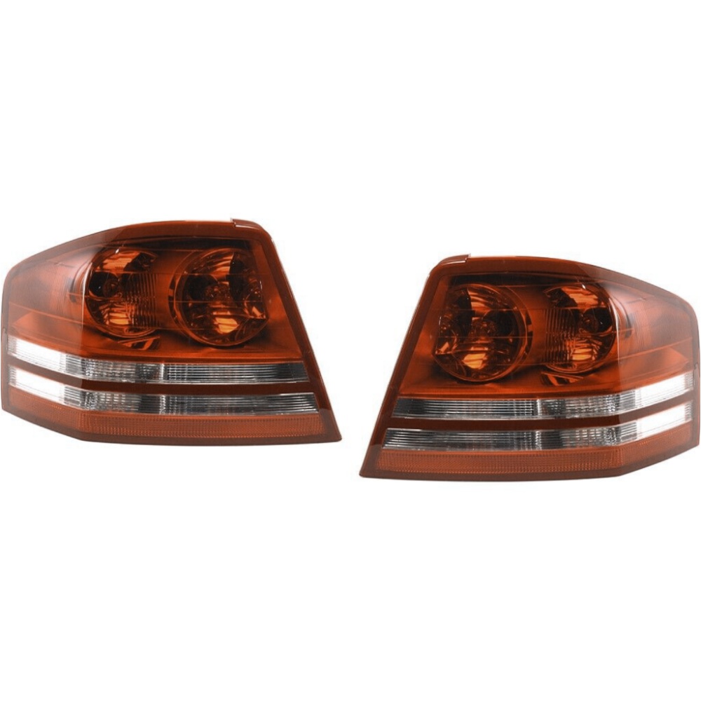 Halogen Tail Light Set For 08-10 Dodge Avenger Clear/Red Lens W/ Bulbs 2Pcs
