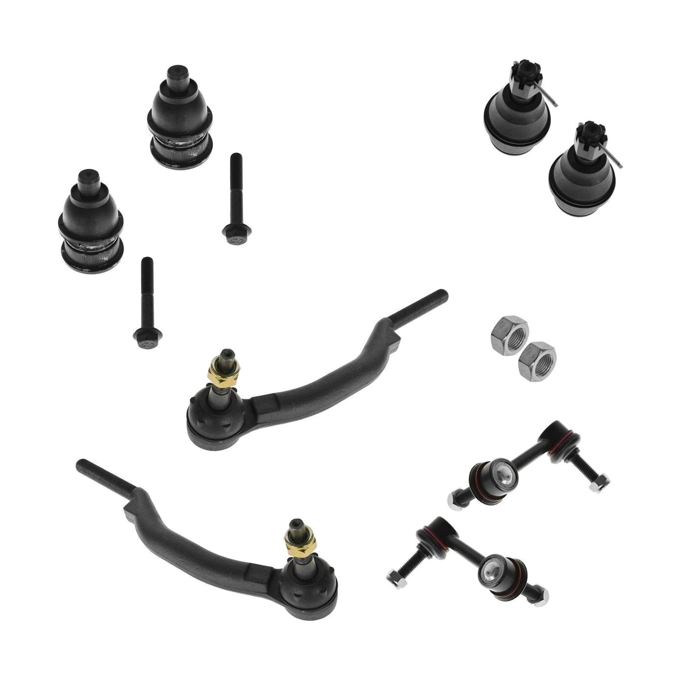 8pc Steering & Suspension Kit Ball Joints Tie Rods Sway Links For Gm Suv