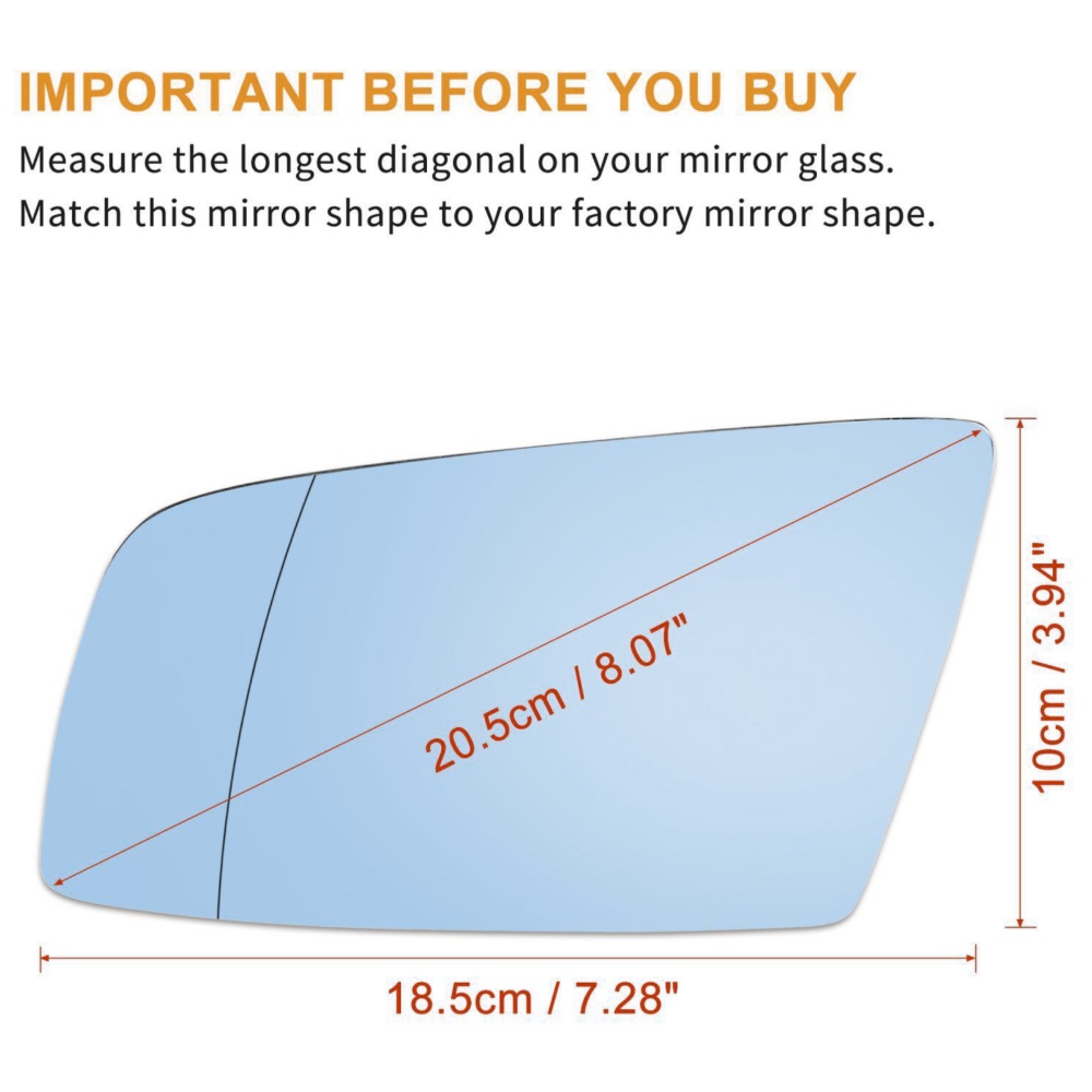 Mirror Glass Heated W/ Backing Left Side Left For 2004-2010 BMW