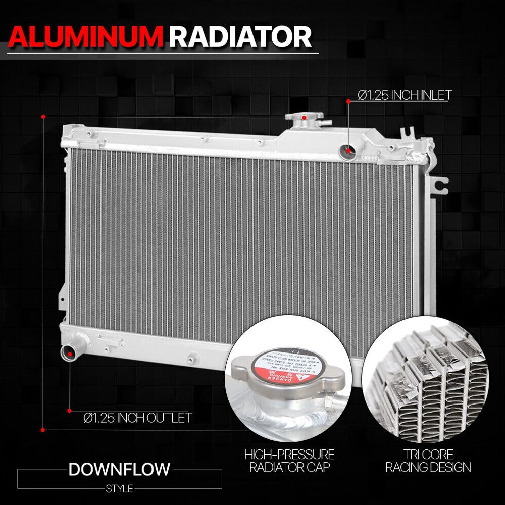 For Mazda 90-97 Miata A86536-209MMAR B6ZE MT [DUAL ROW CORE] Aluminum Radiator