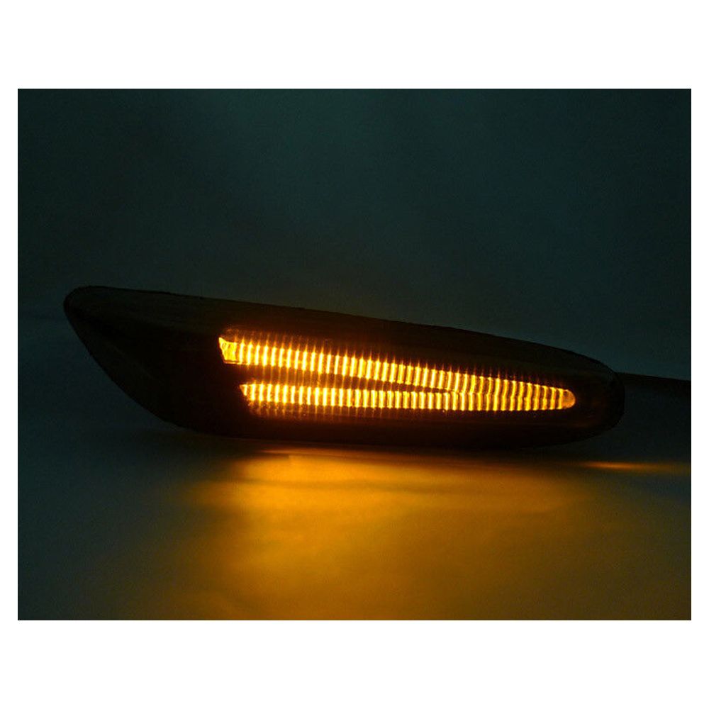 Smoke Amber Light Bar LED Side Marker Lights For 06-12 BMW E90/E92 3 Series