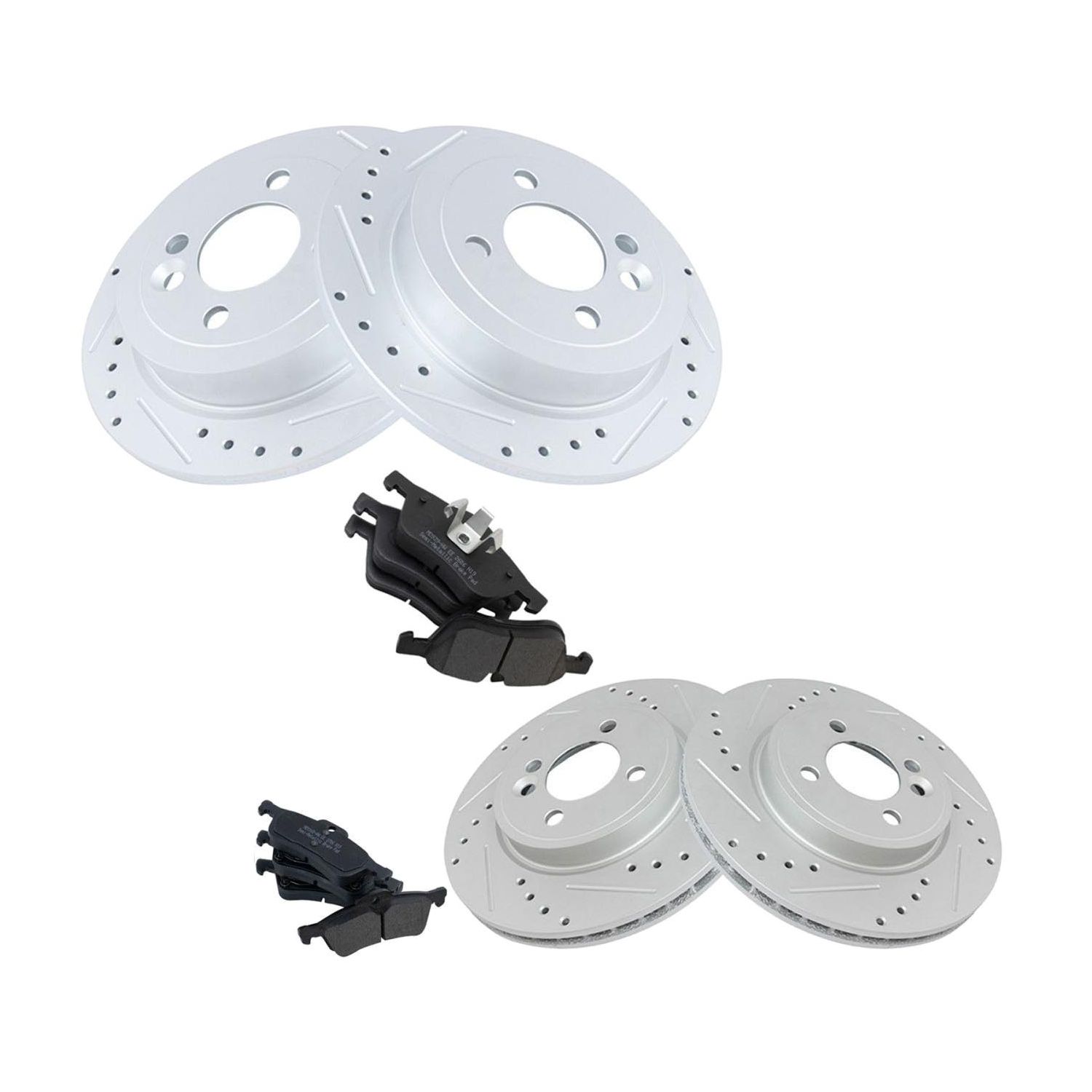 For 02-06 Mini Cooper Hatchback Brake Rotor & Metallic Pad Front & Rear Kit W/