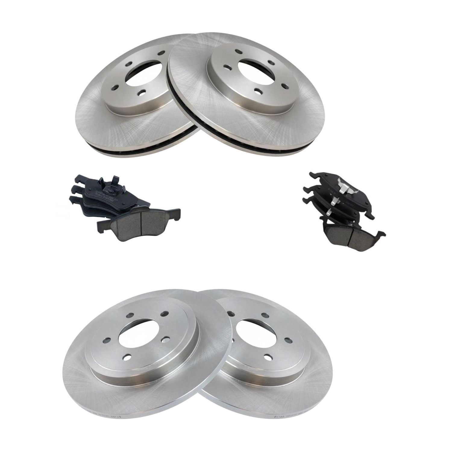 For 05-08 Escape Sport Utility Brake Rotor & Posi Ceramic Pad Front & Rear Set