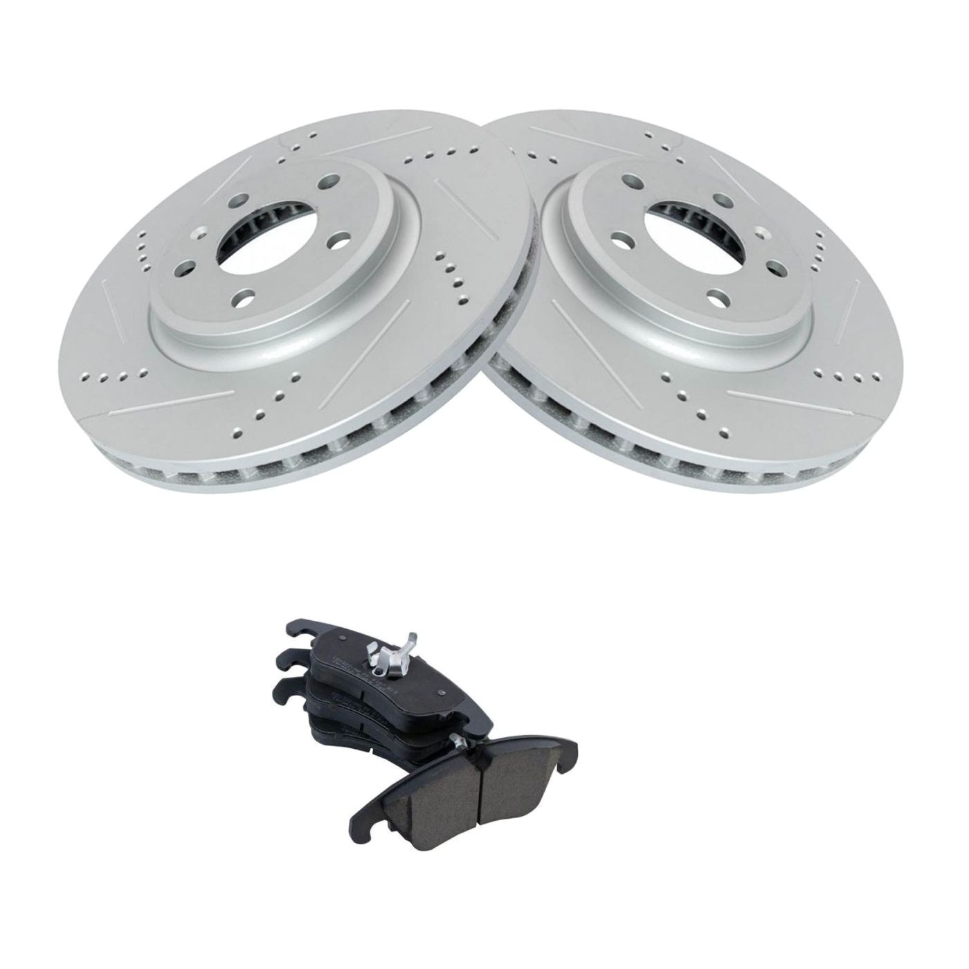 Front For 2010-2011 A4 Quattro Wagon Coated Brake Rotor & Ceramic Pad Kit W/
