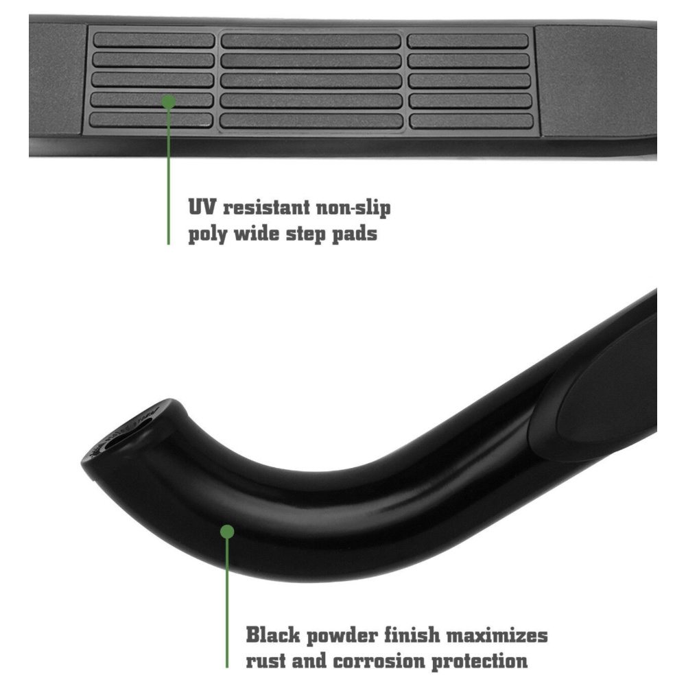 6 Sets Of - 3" Black Side Steps For Dodge Ram Quad Cab Nerf Bar Running Board