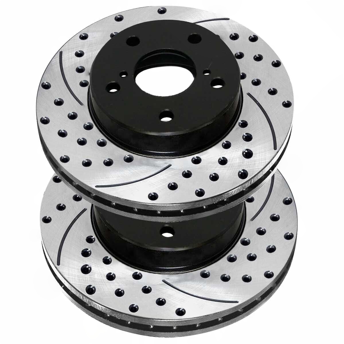 Front Drilled Slotted Brake Rotors Pair 2 For Lexus Pontiac Scion Toyota LR