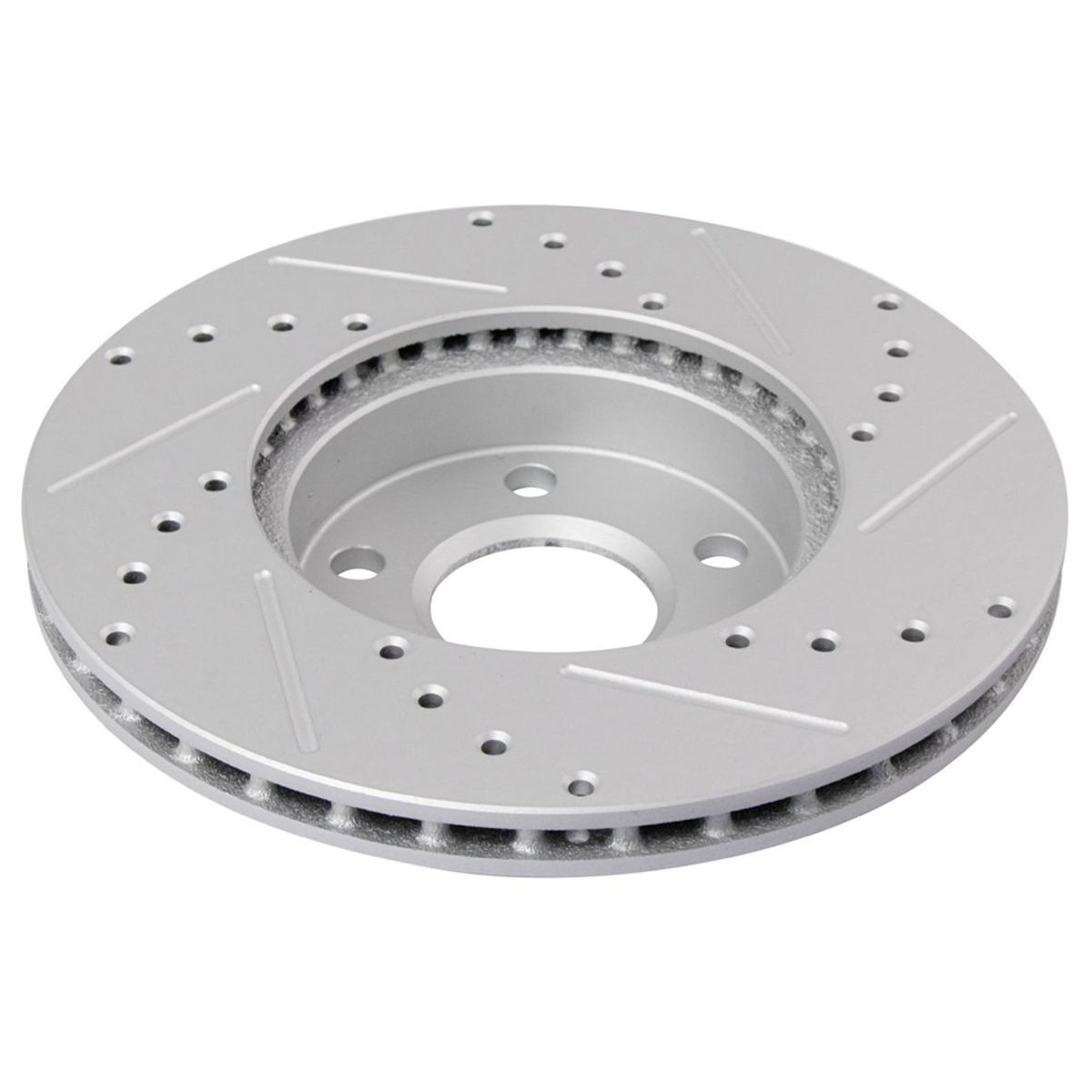 Drilled & Slotted Front Coated Brake Rotor For Chevy