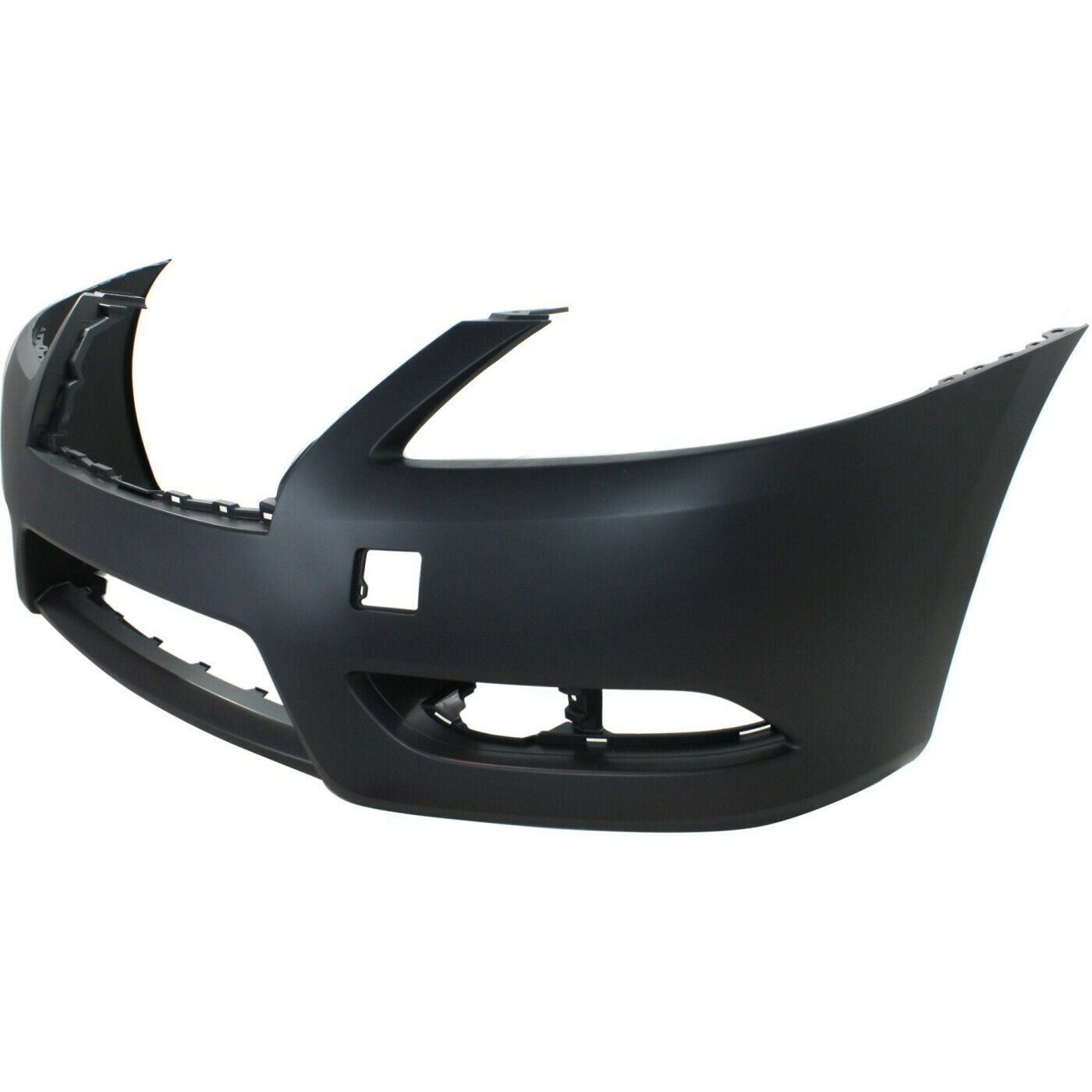 Front Bumper Cover For 2013-2015 Nissan Sentra Sedan W/ Fog Lamp Holes